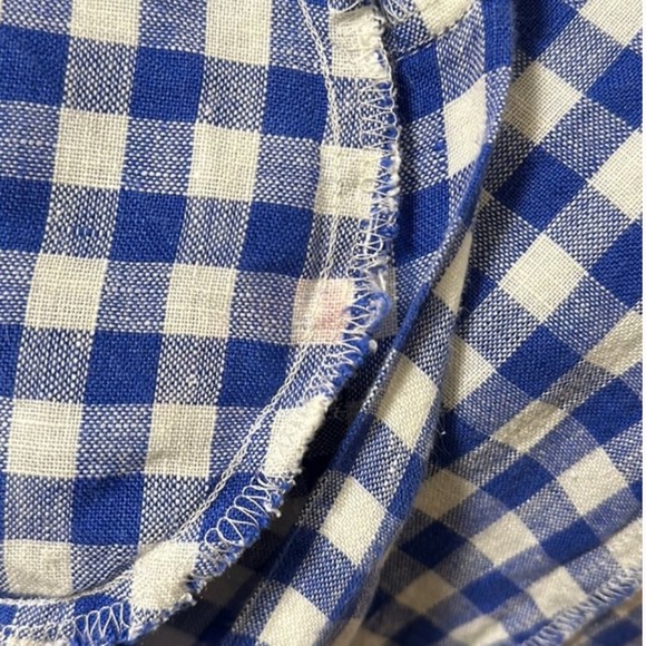 Linenfox Alex Dress Blue Gingham Linen Size XS - Picture 6 of 7